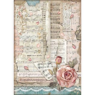Stamperia Passion Rice Paper - Roses And Music